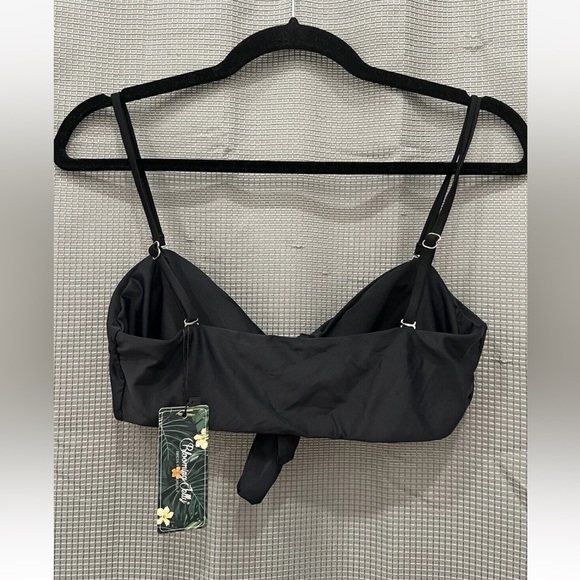 NWT Blooming Jelly black bikini tie front top removable straps padding bandeau - Picture 4 of 5